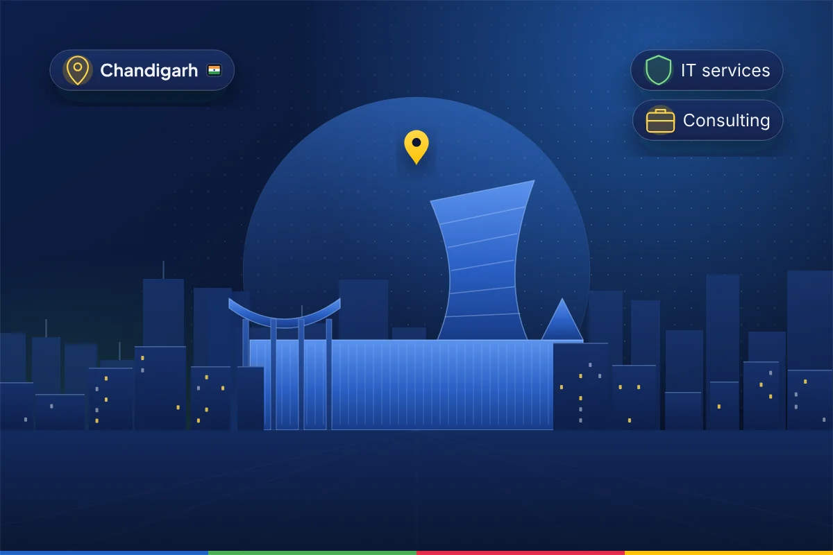 Minimal illustration of the Palace of Assembly in Chandigarh's Capitol Complex, representing B2B SEO in Chandigarh