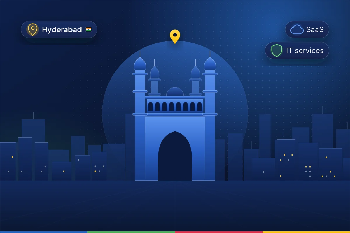 Minimal illustration of the Charminar and its four minarets in Hyderabad, representing B2B SEO in Hyderabad
