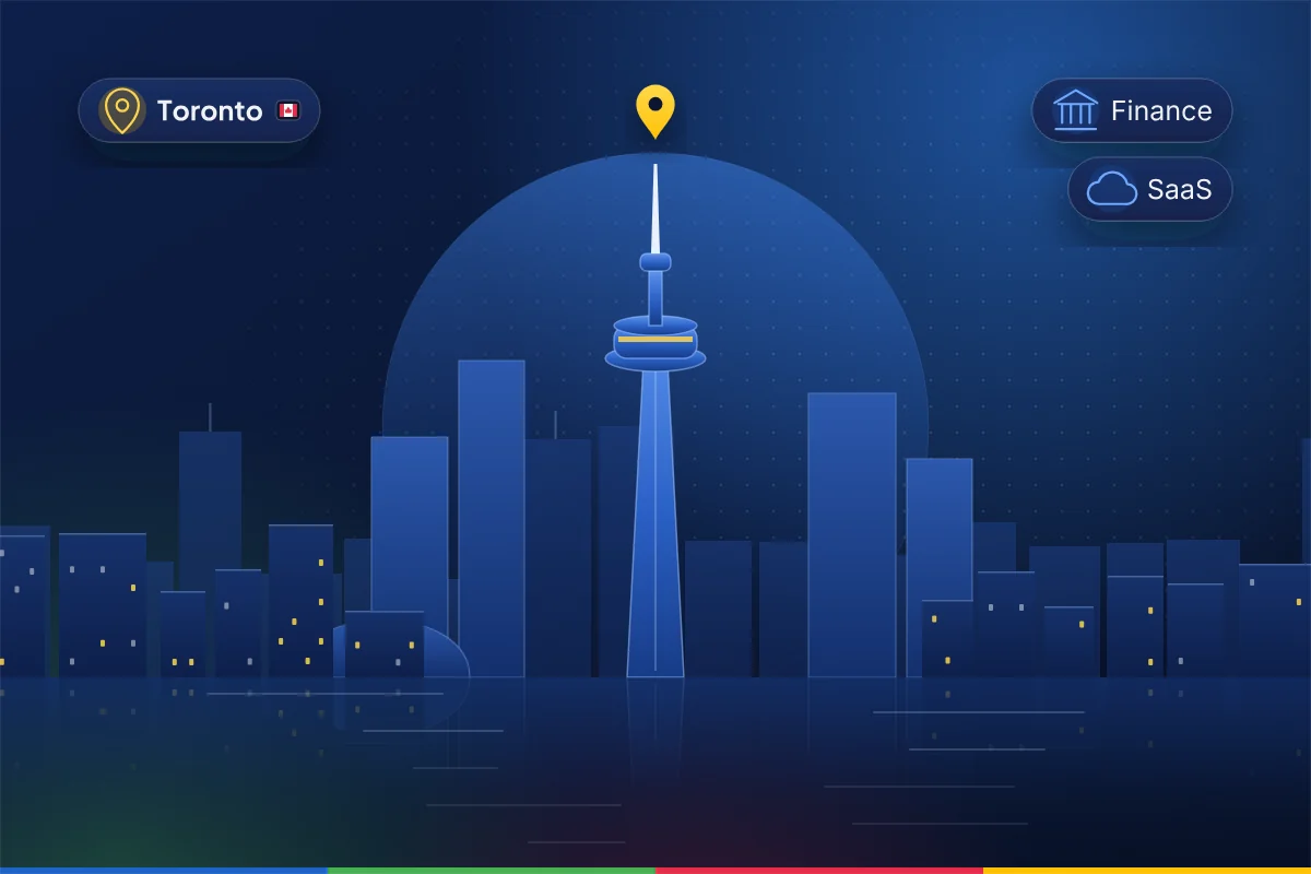 Minimal illustration of the Toronto skyline with the CN Tower, representing B2B SEO in Toronto